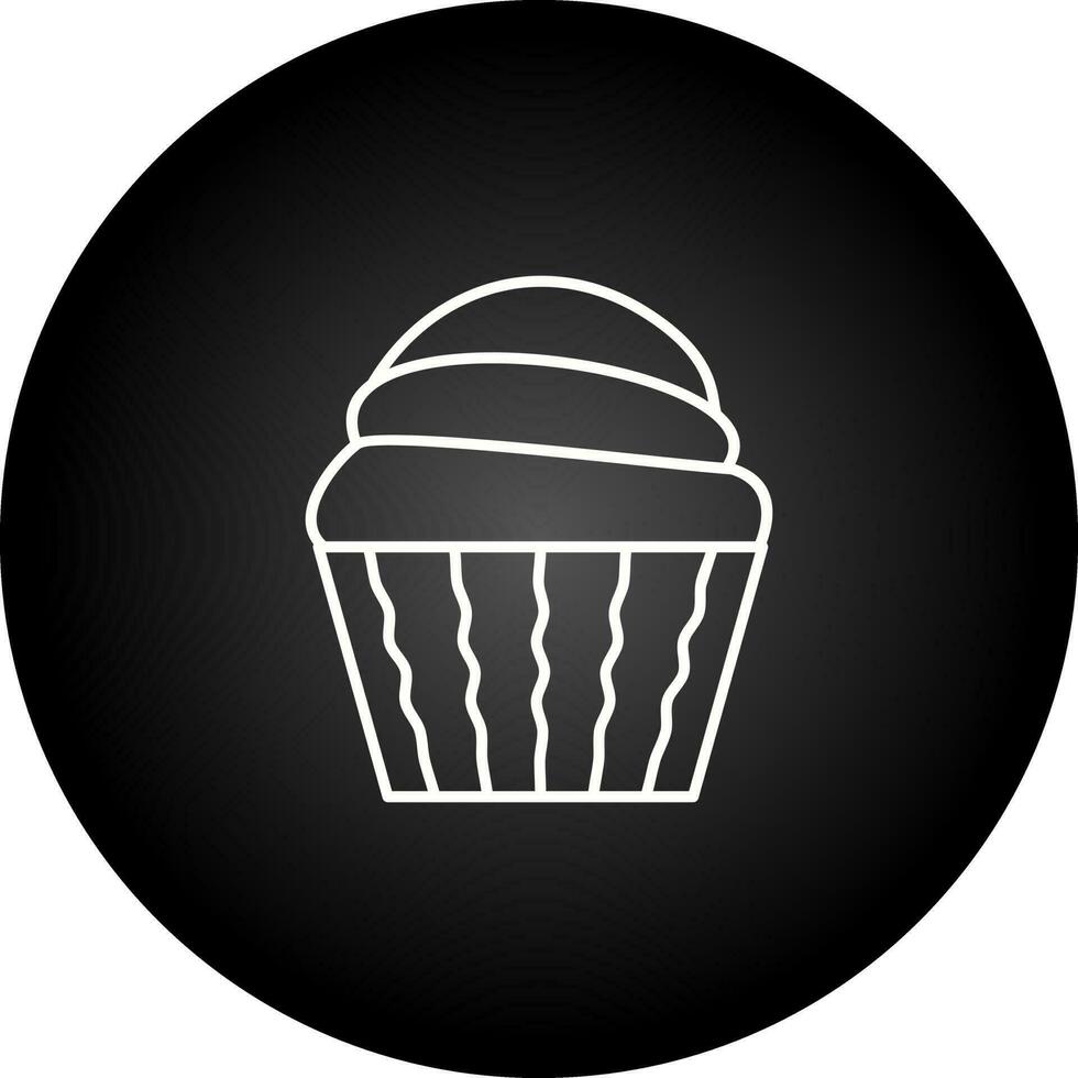 Creme-Muffin-Vektorsymbol vektor