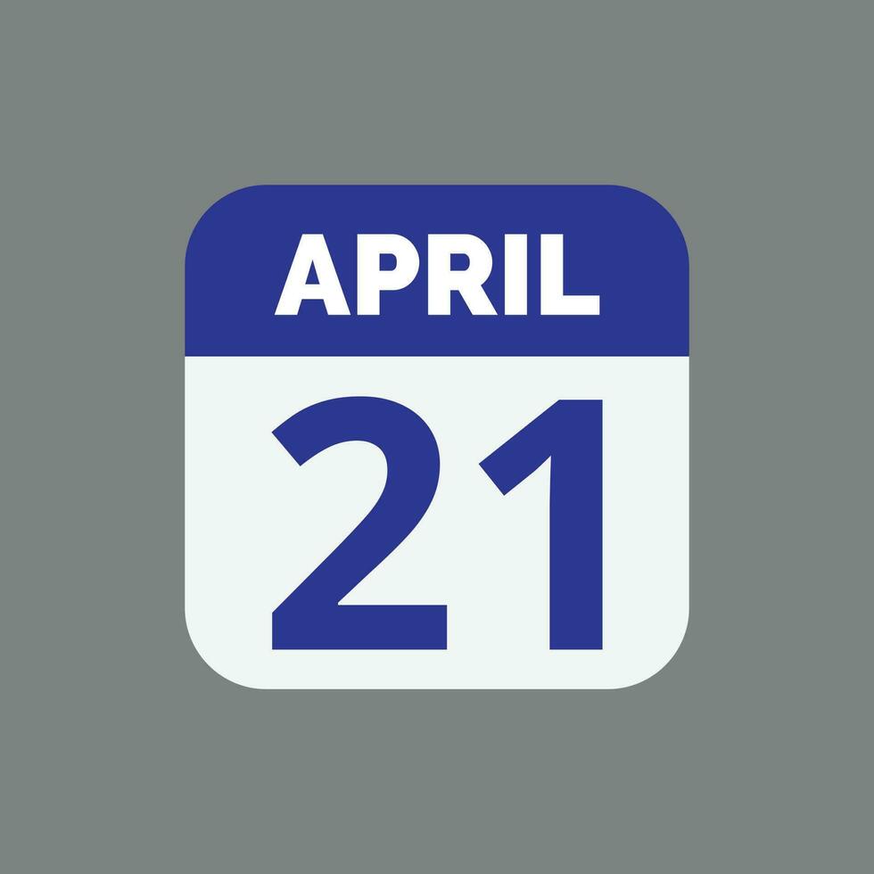 April 21 Kalender Datum vektor