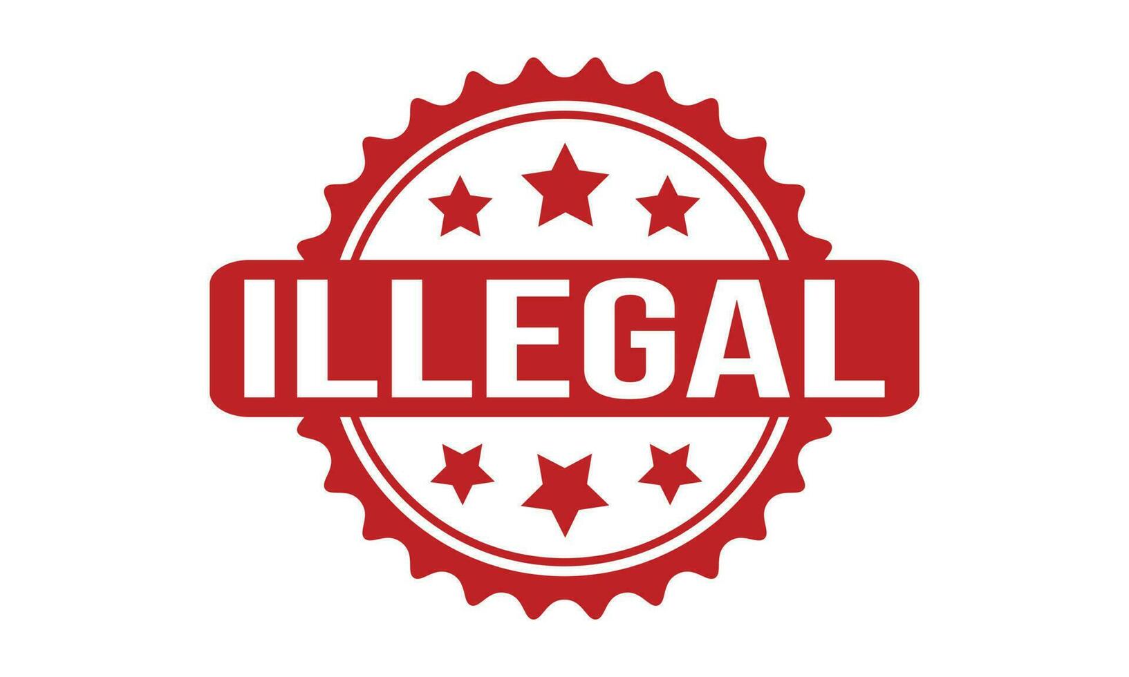 illegal Gummi Briefmarke Siegel Vektor