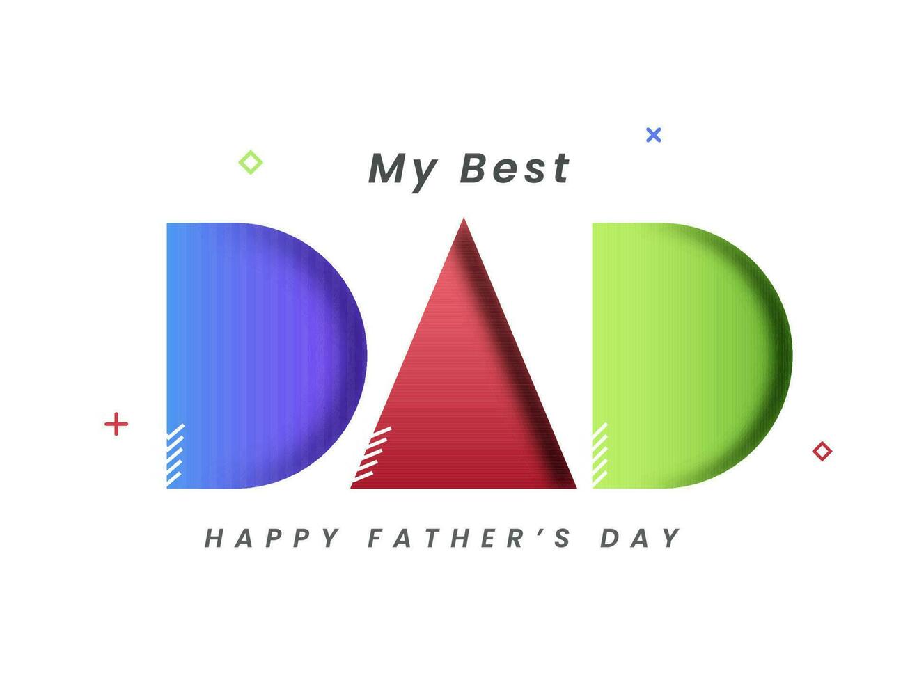 meine Beste Papa glücklich Vaters Tag Schriftart auf Weiß Hintergrund. vektor