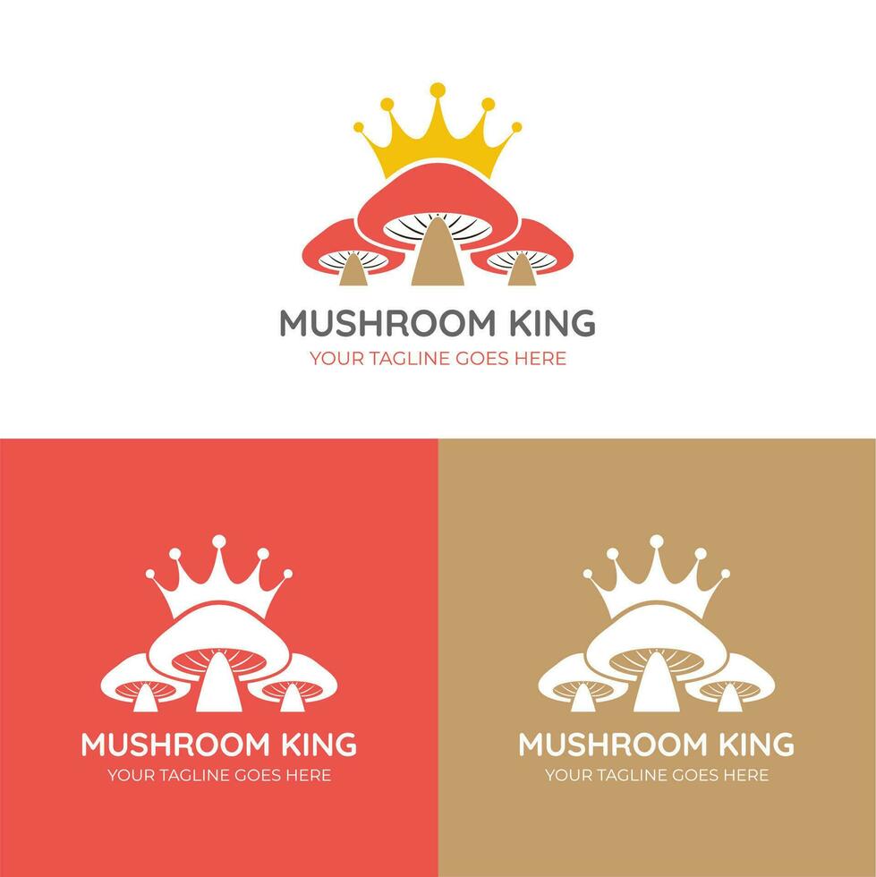 Pilz König Logo Vektor Design, geeignet zum Ihre Essen Geschäft