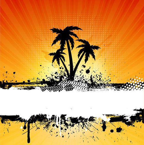 Grunge palmträd bakgrund vektor