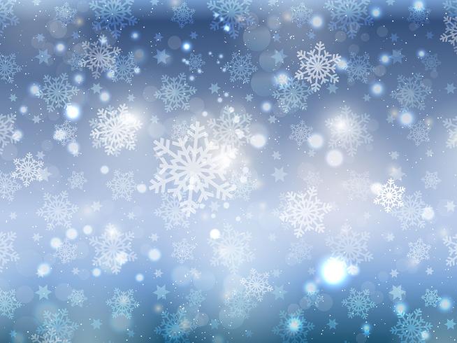 Blå jul snöflinga bakgrund vektor