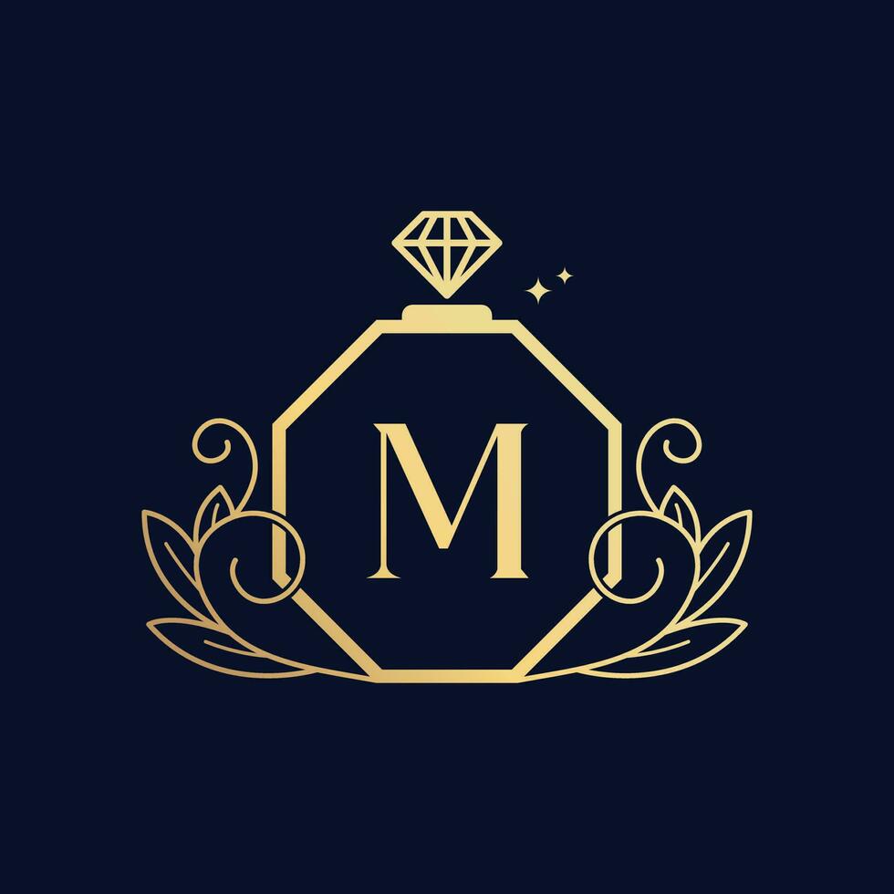 Vektor Prämie luxuriös Parfüm Logo m