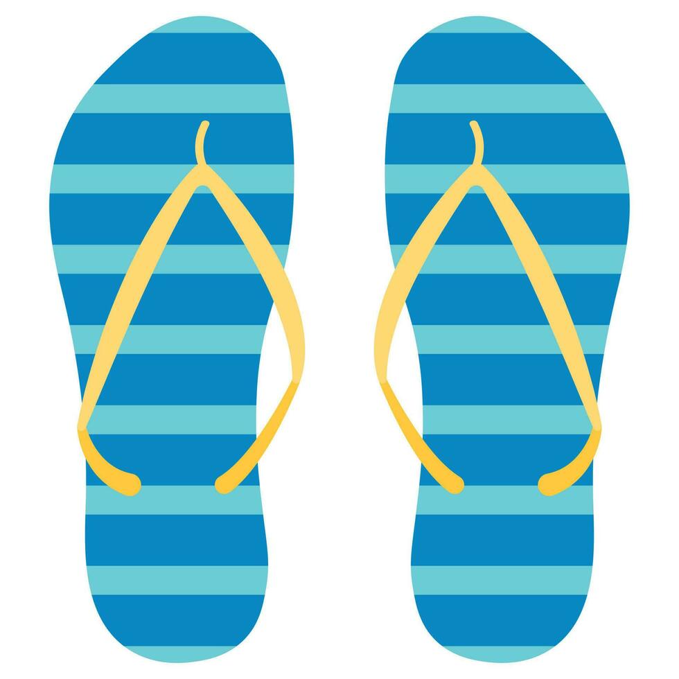 Sommer- Blau gestreift Flip Flops. Vektor eben Illustration