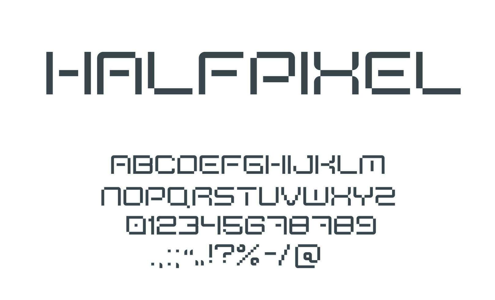 modern futuristisch Technik Schriftart Typ, Pixel Alphabet vektor