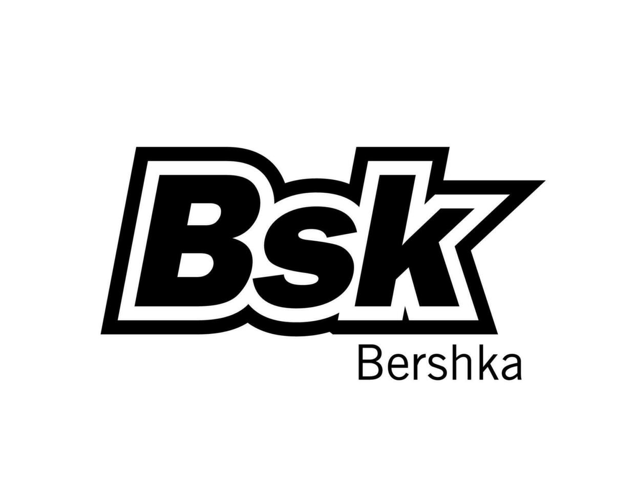 bershka bsk varumärke kläder logotyp symbol svart design sportkläder mode vektor illustration