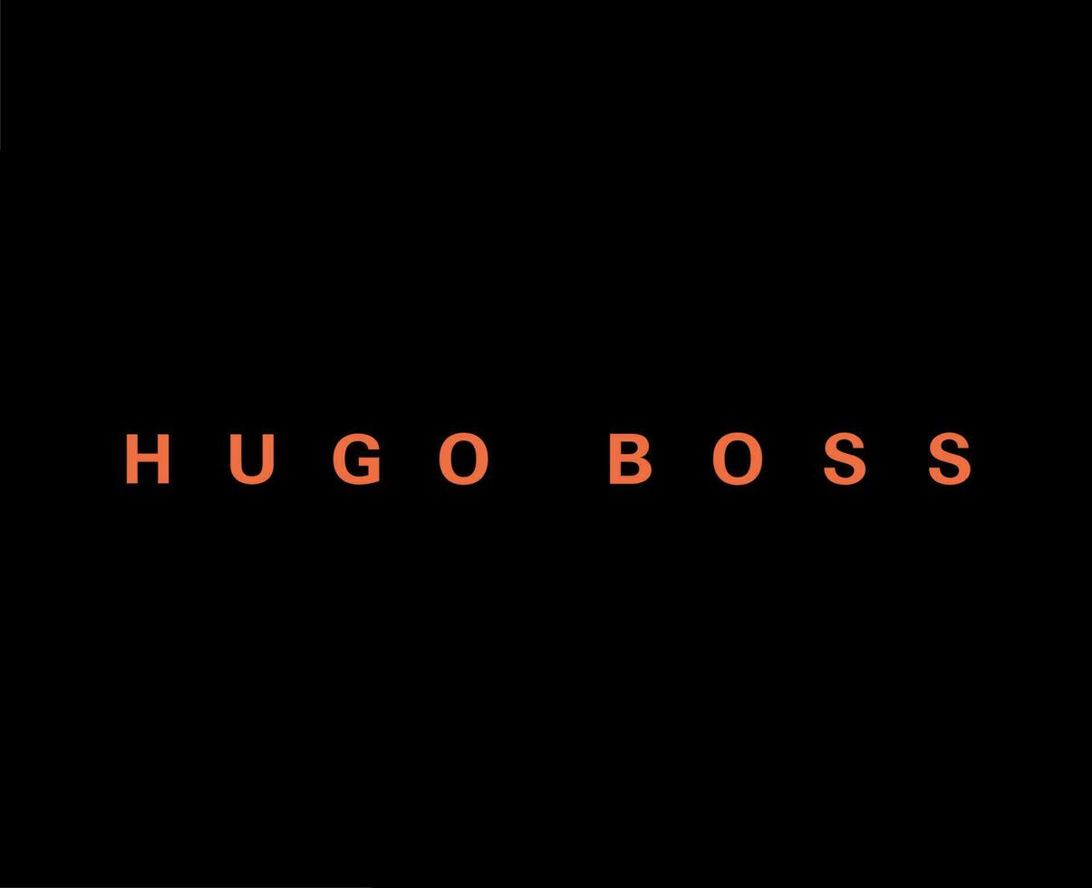 Hugo Boss Marke Kleider Symbol Logo Orange Design Sportkleidung Mode Vektor Illustration mit schwarz Hintergrund