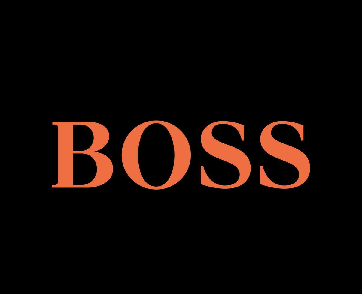 Boss Marke Kleider Logo Symbol Orange Design Sportkleidung Mode Vektor  Illustration mit schwarz Hintergrund 23400598 Vektor Kunst bei Vecteezy