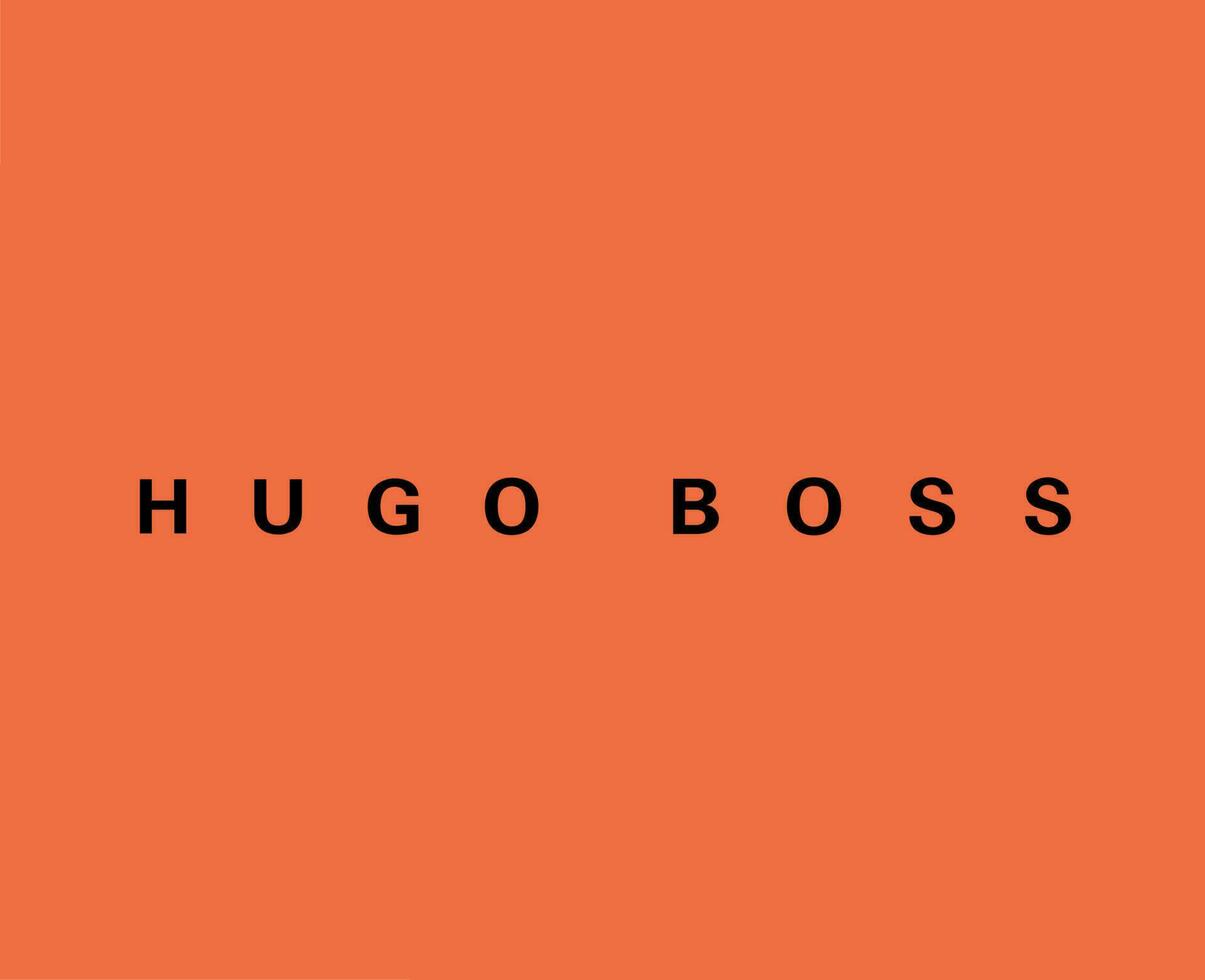 hugo chef varumärke kläder symbol logotyp svart design sportkläder mode vektor illustration med orange bakgrund