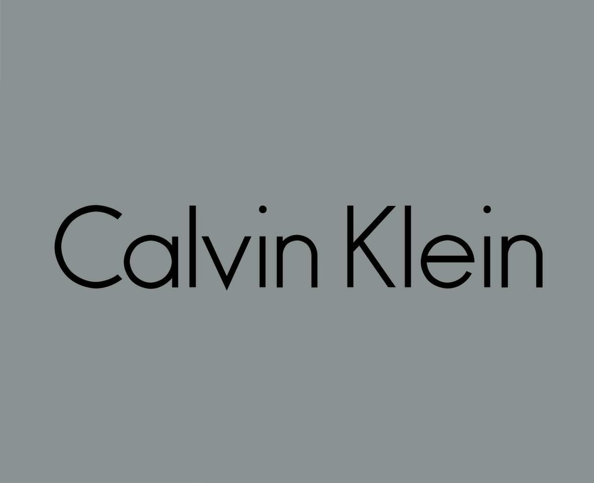calvin klein varumärke kläder logotyp symbol namn svart design mode vektor illustration med grå bakgrund