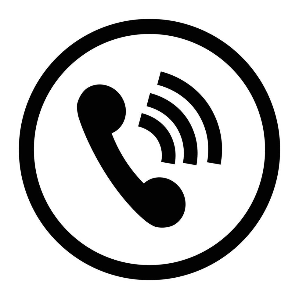 Telefon Symbol Verbindung schwarz vektor