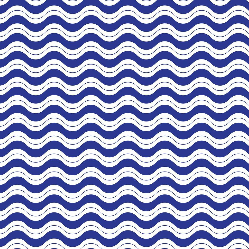 abstrakt nahtlos horizontal Blau Linie Welle Muster Kunst. vektor
