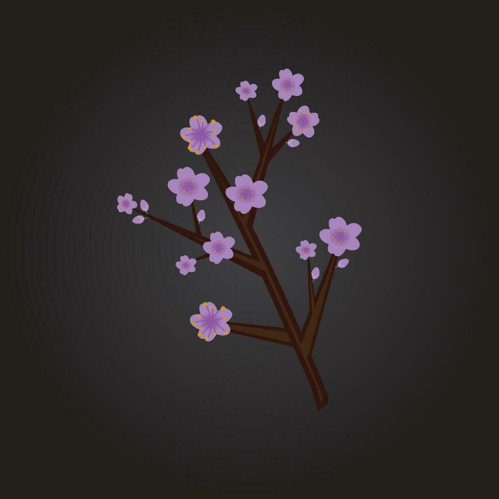 körsbär blomma träd vektor