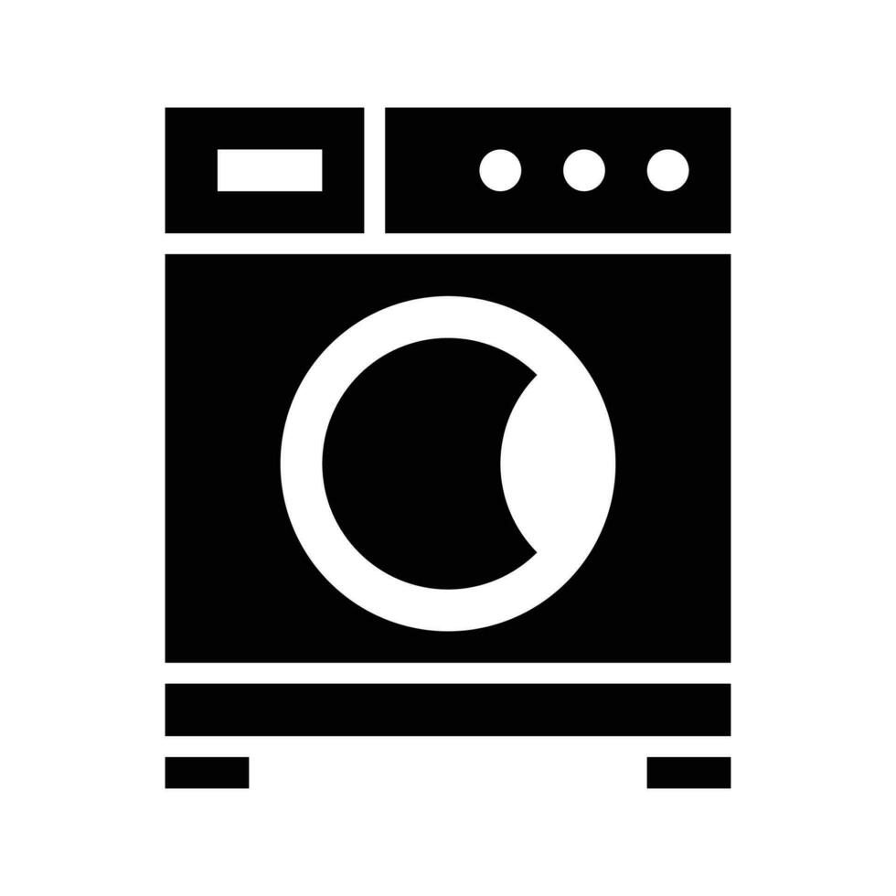 tvättning maskin vektor fast ikon . enkel stock illustration stock