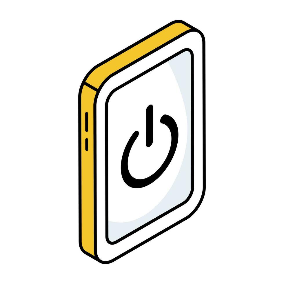 ett ikon design av mobil stänga av vektor