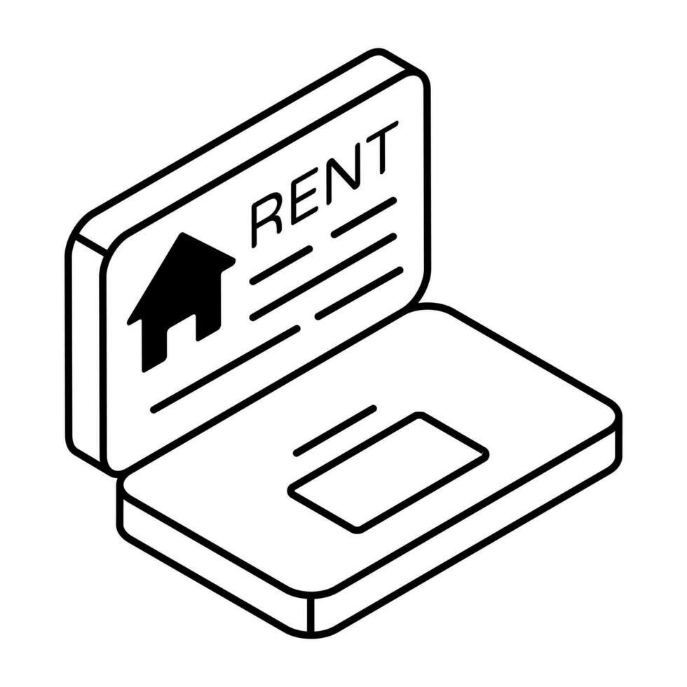 konzeptionelle linear Design Symbol von online Miete Eigentum vektor