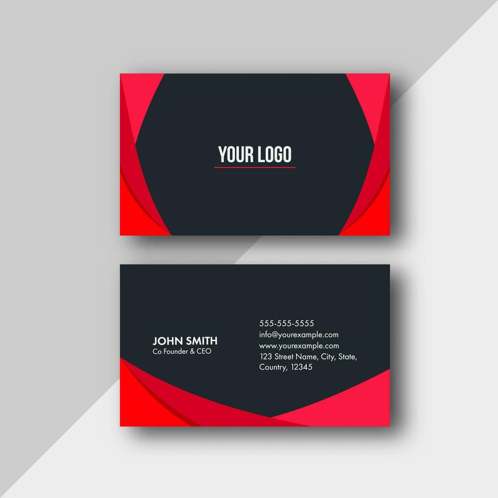 modern Geschäft Karte Vorlage Layout im rot und dunkel grau Farbe. vektor
