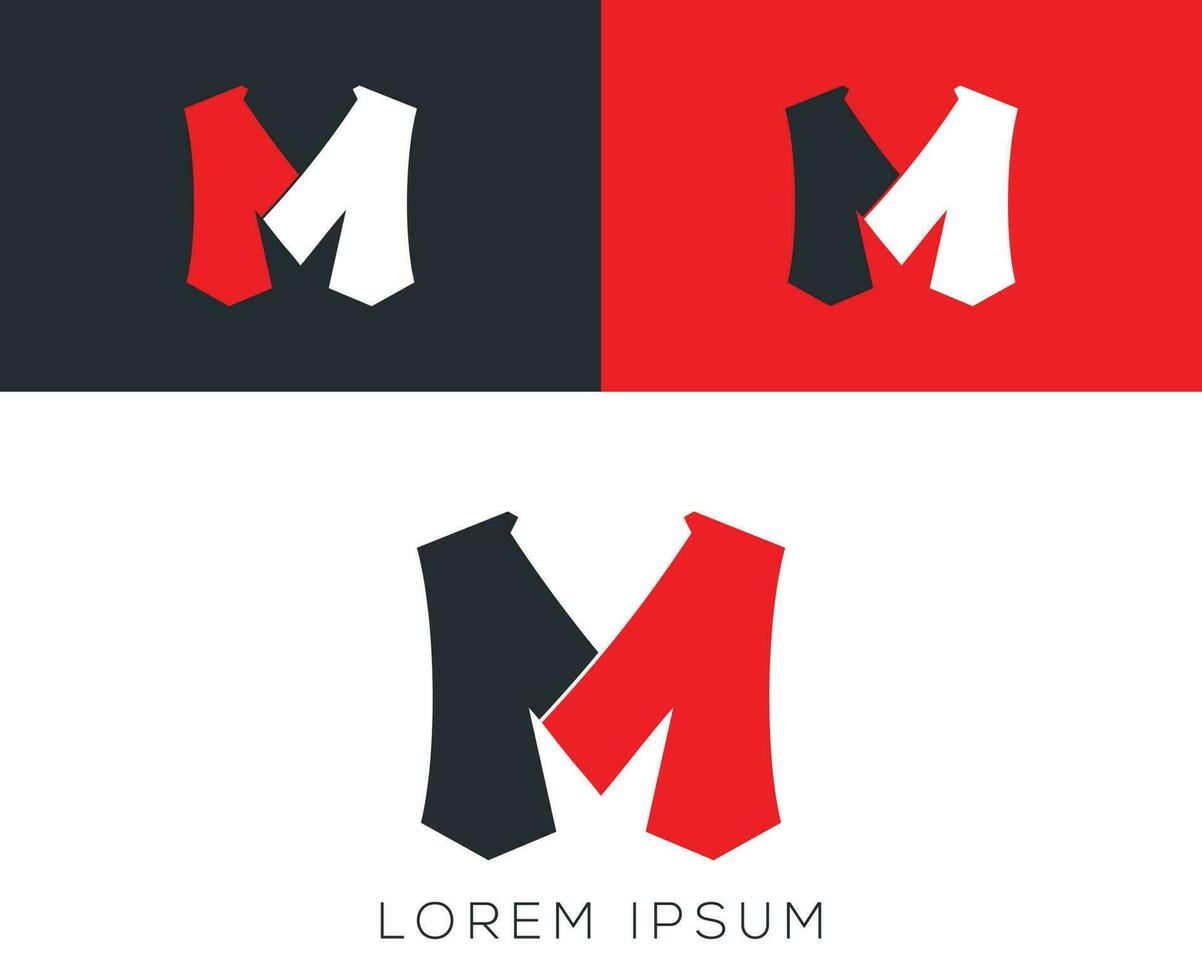 Alphabet 'M' Logo Vektor Vorlage mit abstrakt gestalten