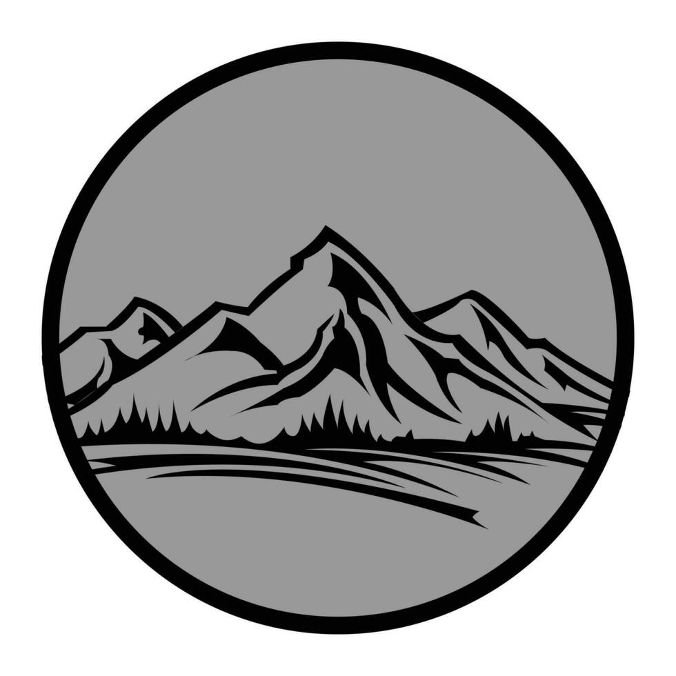 Templat desain Logo gunung Hitam, Gunung Logo Vorlage. vektor Illustrator.