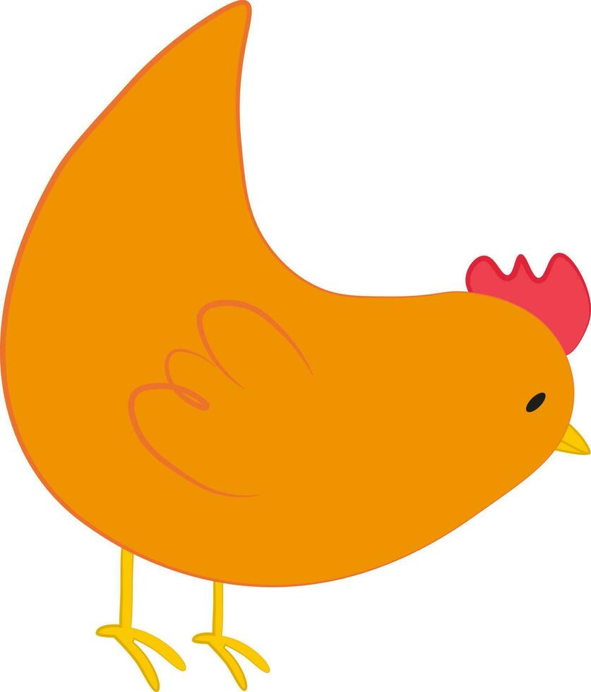 vektor illustration av orange kyckling karaktär