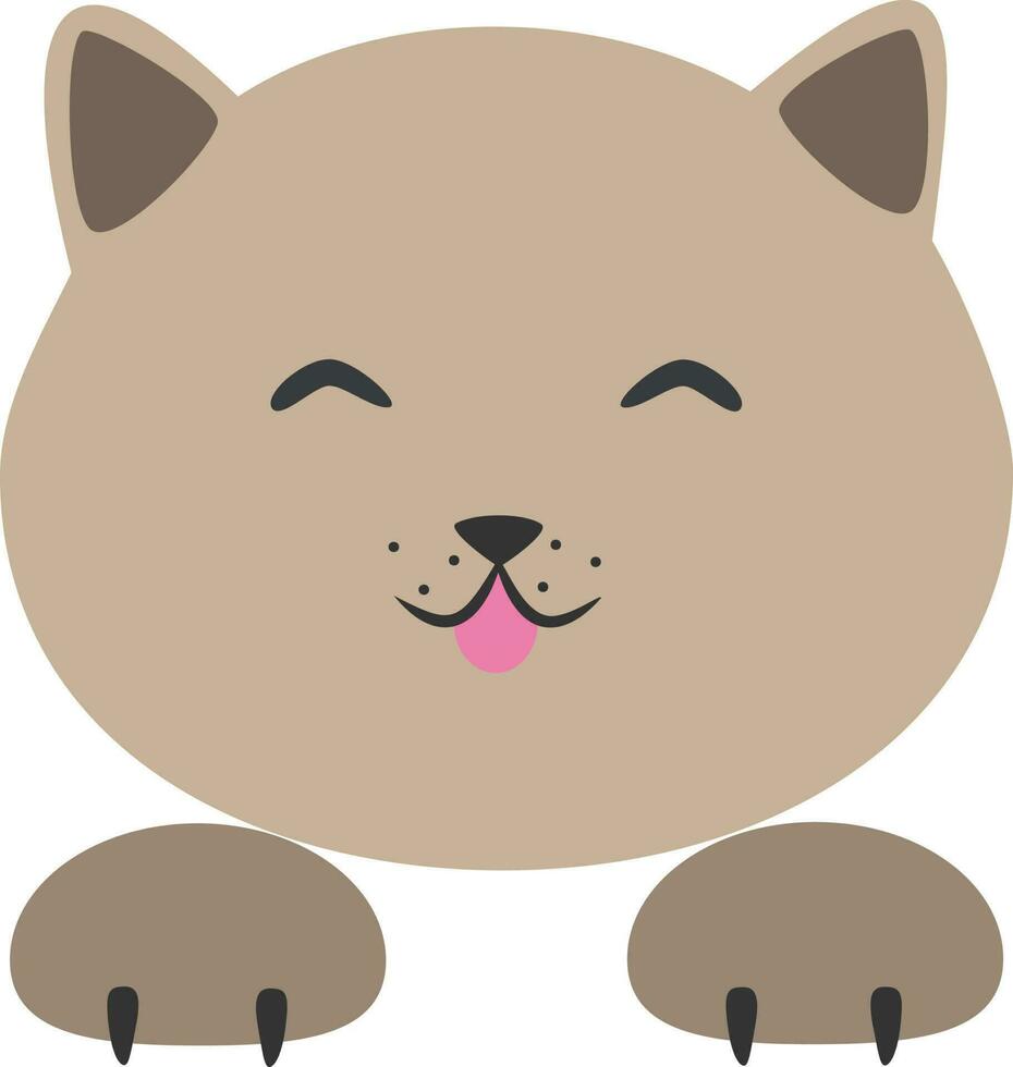 vektor illustration av siamese katt huvud i tecknad serie stil. leende balinesisk katt karaktär design