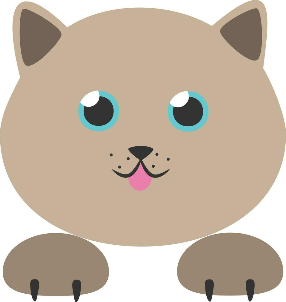 Vektor Illustration von Siamese Katze Kopf im Karikatur Stil. lächelnd balinesisch Katze Charakter Design