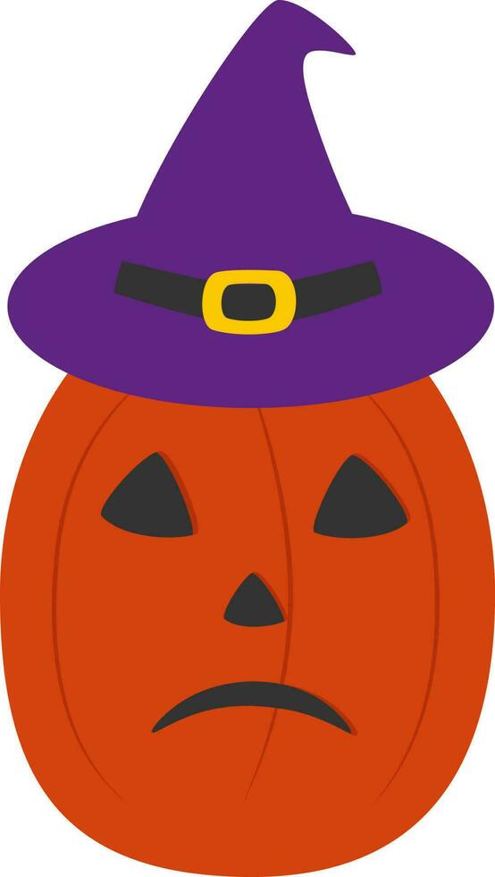vektor illustration av halloween pumpa med hatt i tecknad serie stil. vektor domkraft o lykta karaktär design