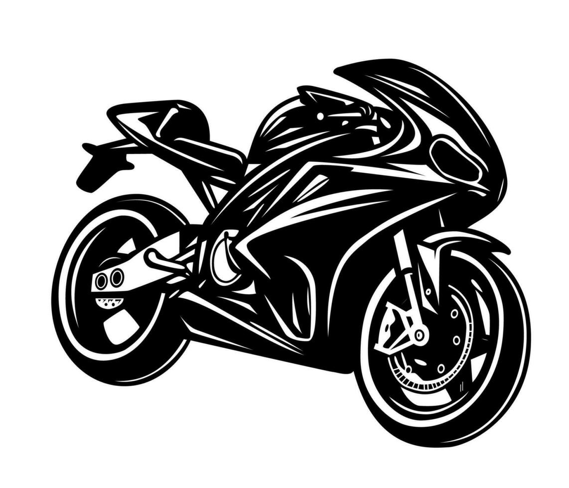 schwarz Motorrad Silhouette. Vektor Illustration