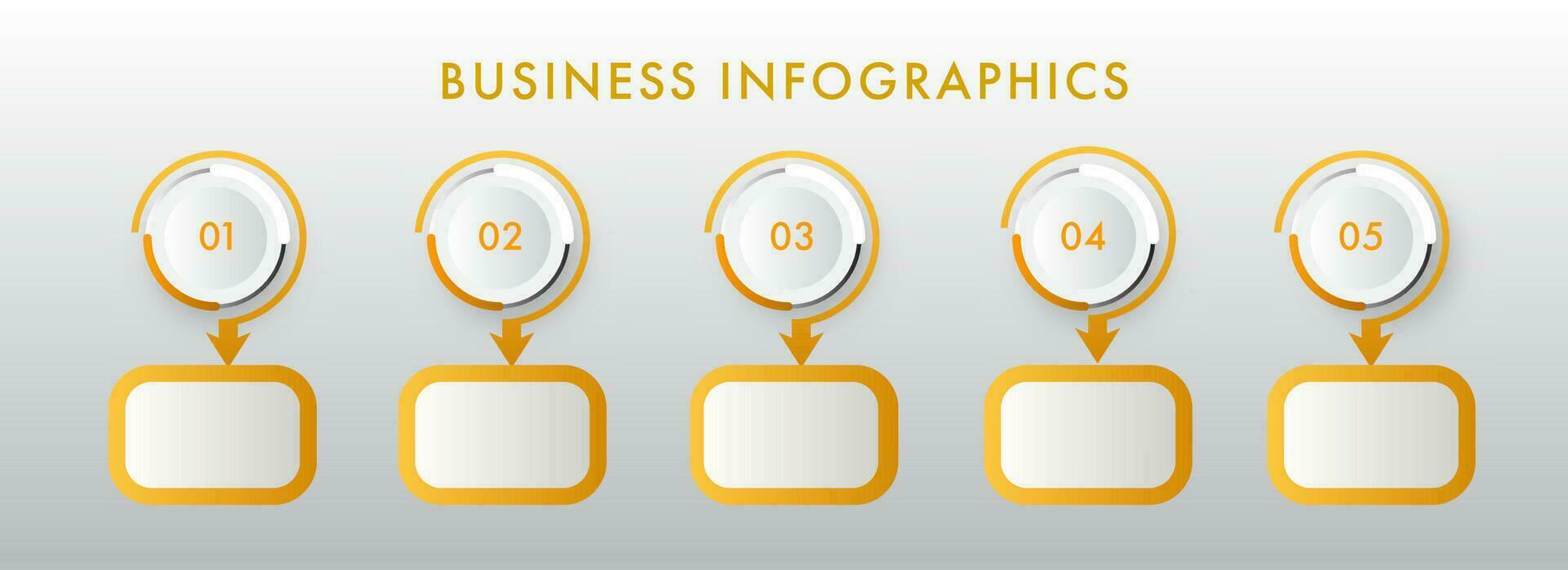 Geschäft Infografiken Zeitleiste Diagramme Layout mit fünf Optionen auf grau Hintergrund. vektor