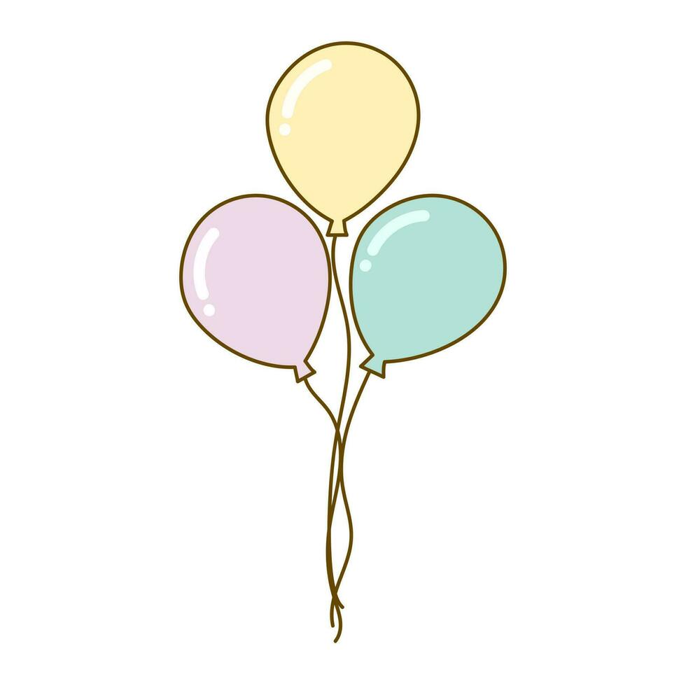 pastell ballonger för fest dekoration, fester och födelsedag vektor