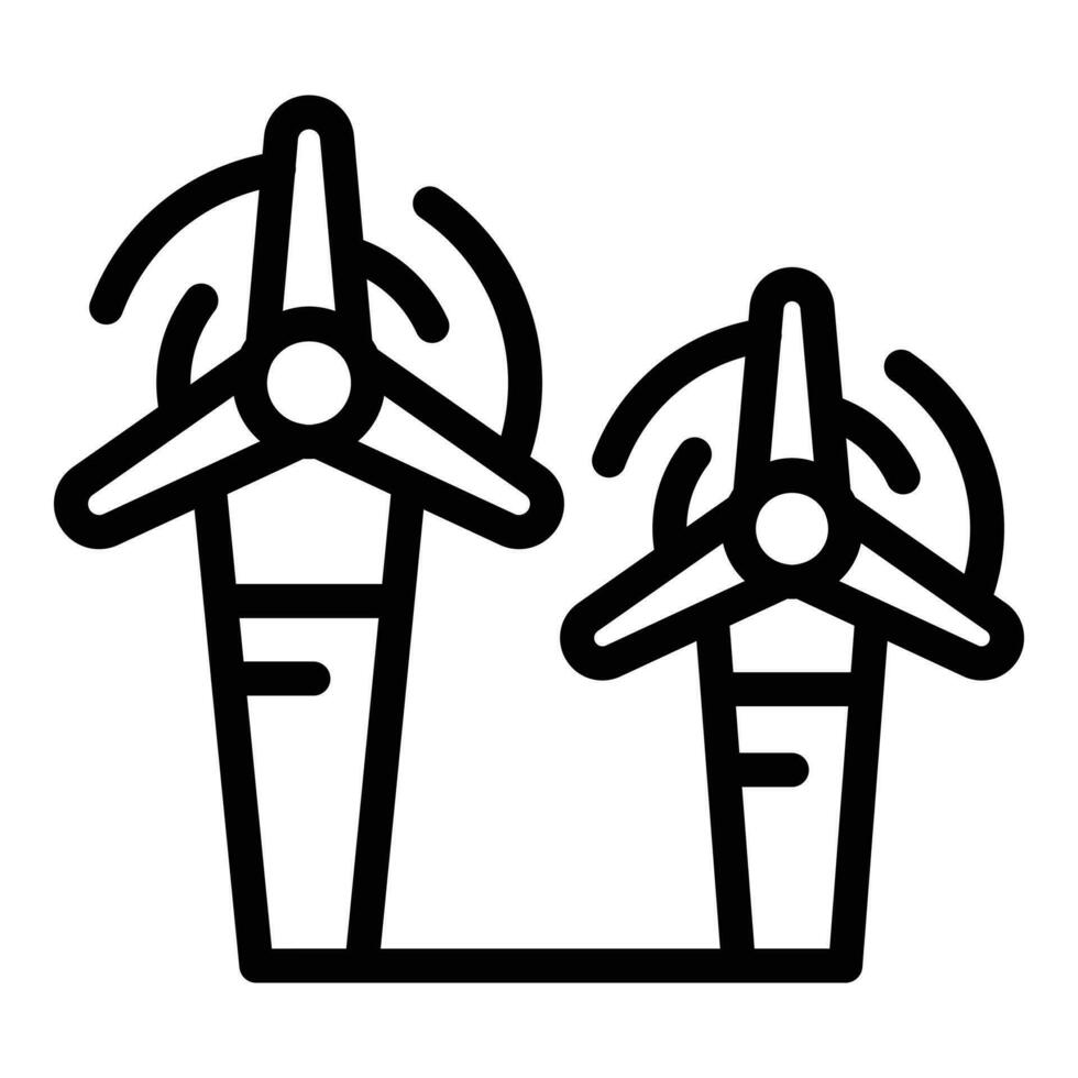 Polieren Wind Turbinen Symbol Gliederung Vektor. Polen Karte vektor