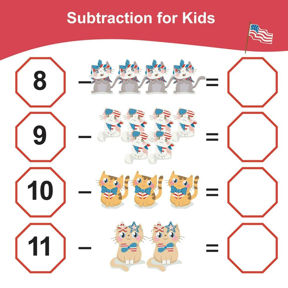 mathematisch Zählen Arbeitsblatt. Mathematik Aktivität, Anzahl und schreiben das antworten. lehrreich druckbar Mathematik Arbeitsblatt zum Kinder. Vektor Datei.