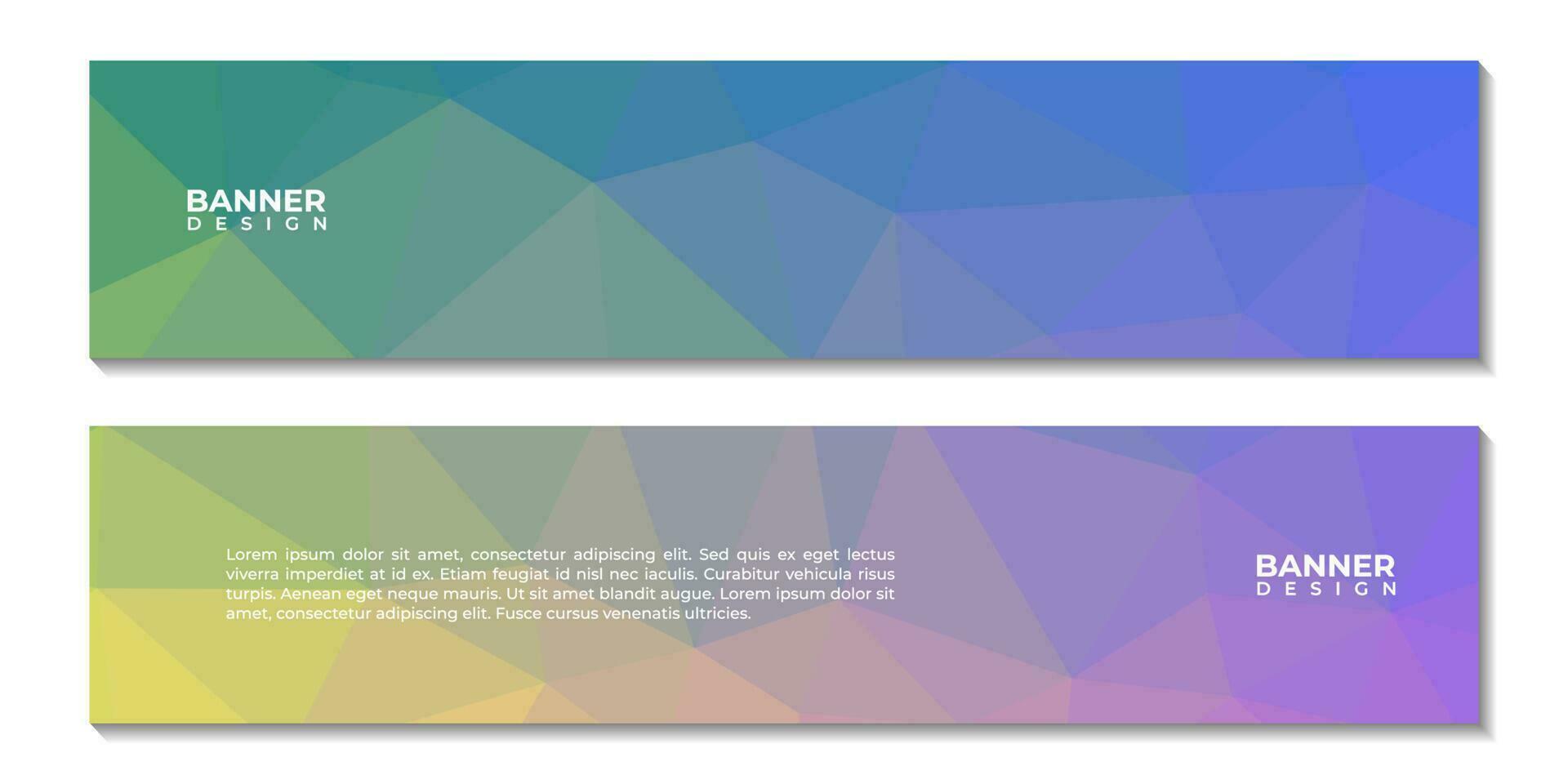 uppsättning av banderoller geometrisk abstrakt färgrik lutning bakgrund vektor illustration