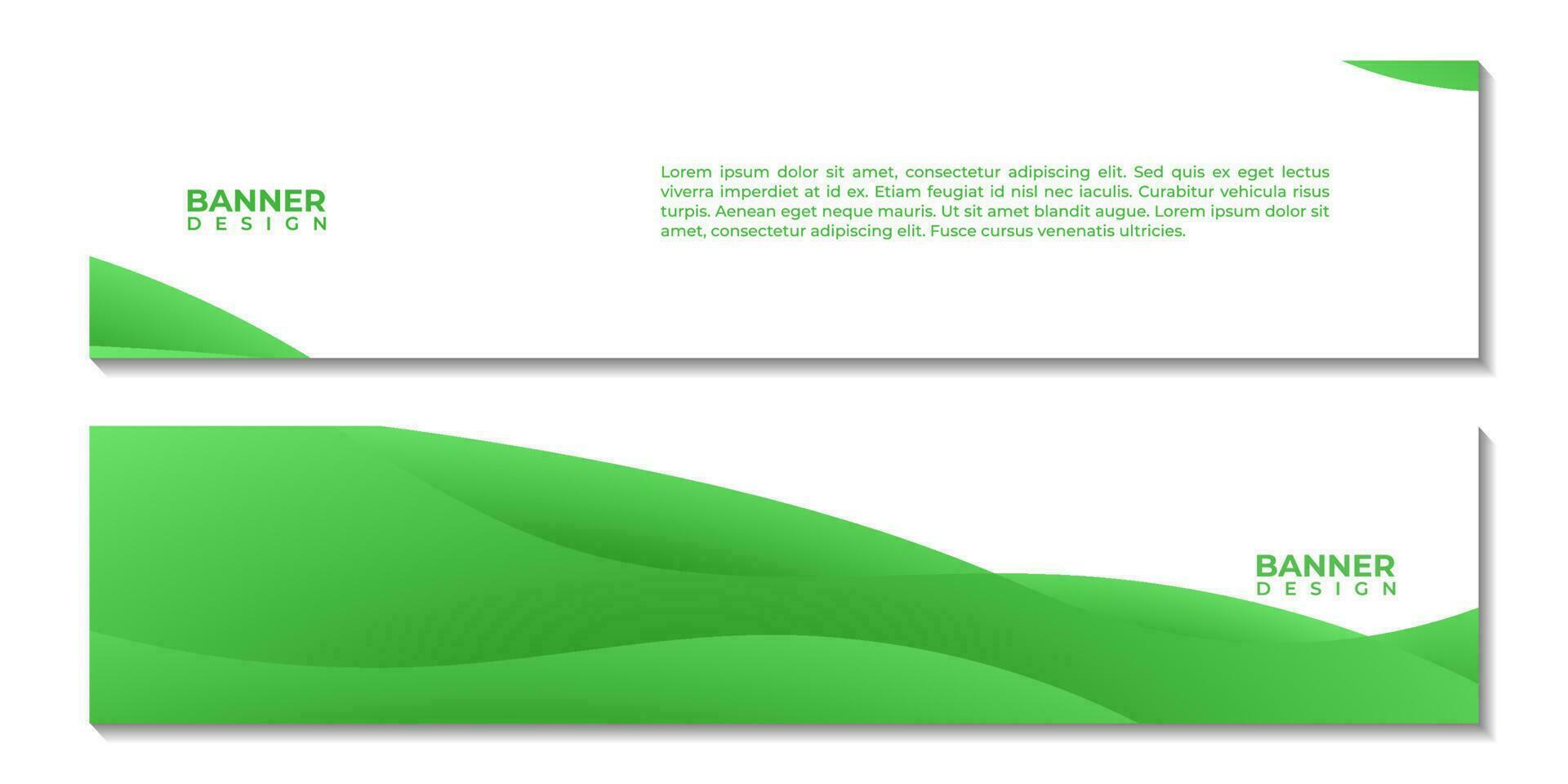 uppsättning av banderoller med grön lutning abstrakt bakgrund med kopia Plats område vektor