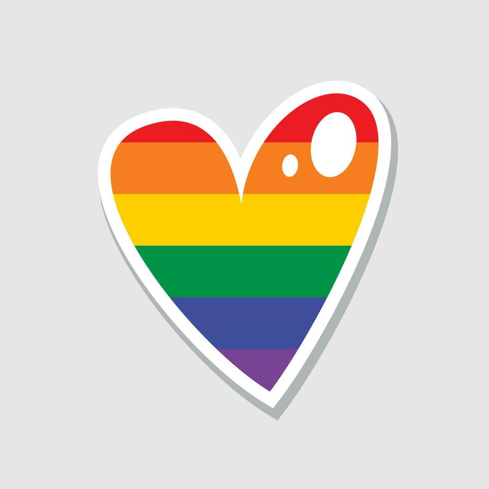 lgbtq relaterad symbol i regnbåge färger. hjärta. affisch, kort, baner och bakgrund. vektor illustration.