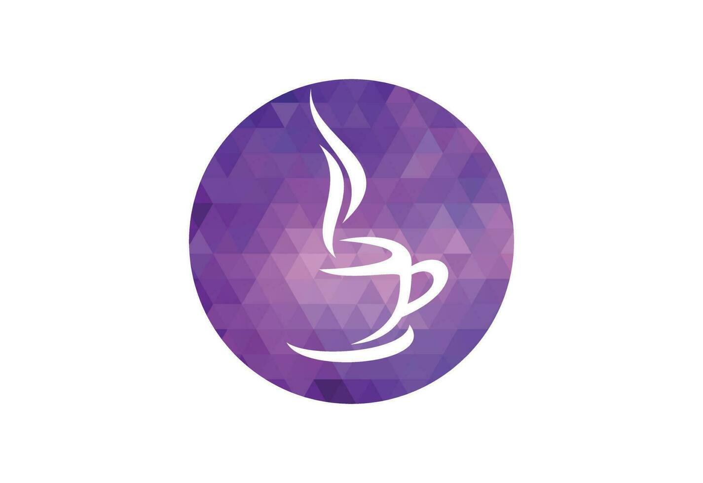 niedrig poly und Kaffee Geschäft, Restaurant Logo Design Vektor Design Konzept