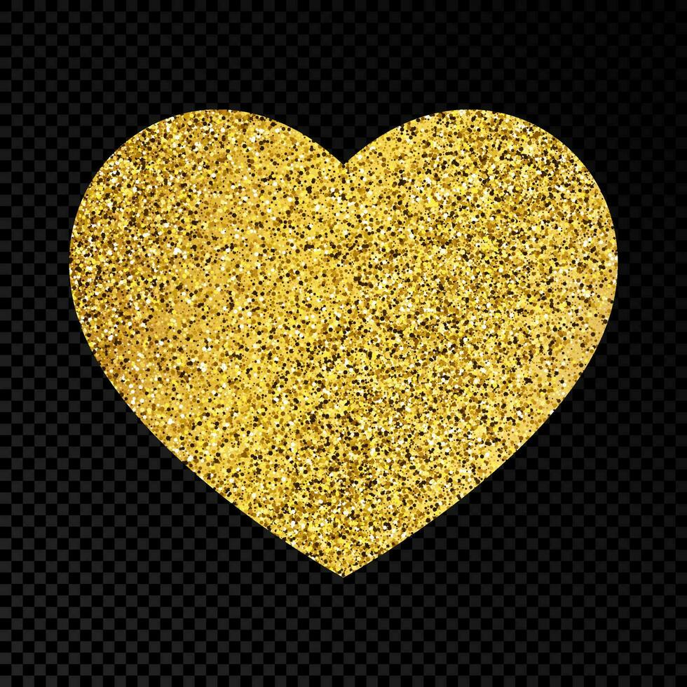 Gold glänzend Herz auf dunkel Hintergrund vektor
