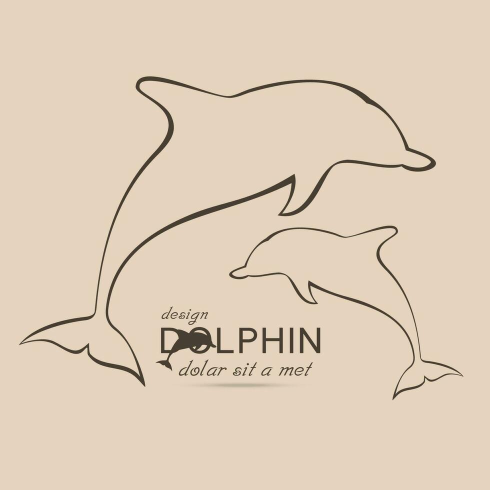 Delfin Symbol Design Element vektor