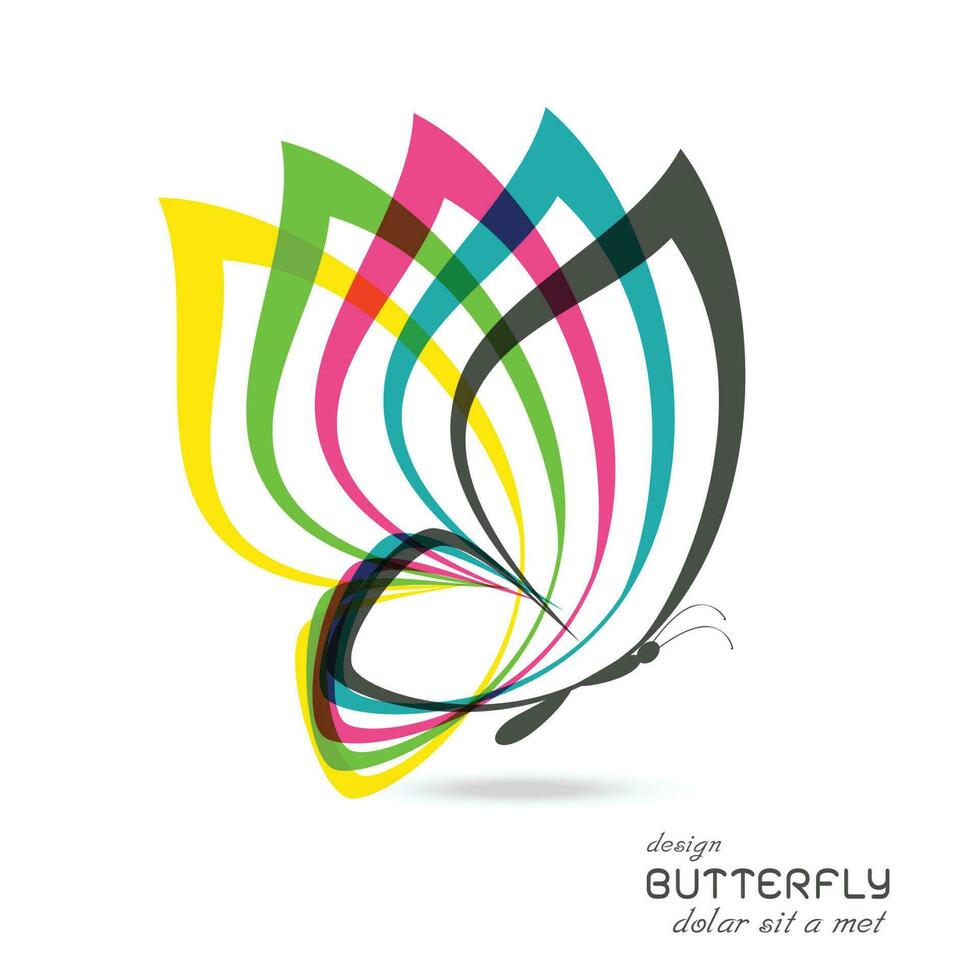 bunt Schmetterling Logo vektor