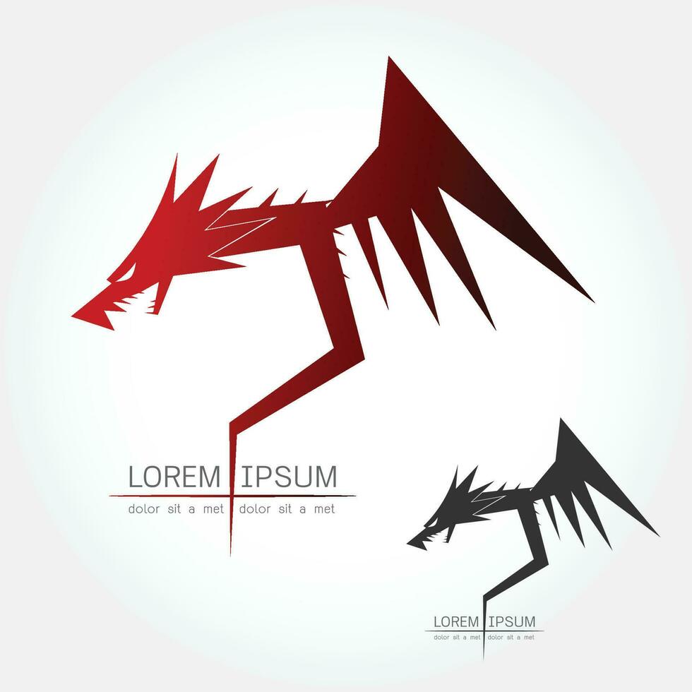 Drachen-Silhouette-Logo vektor