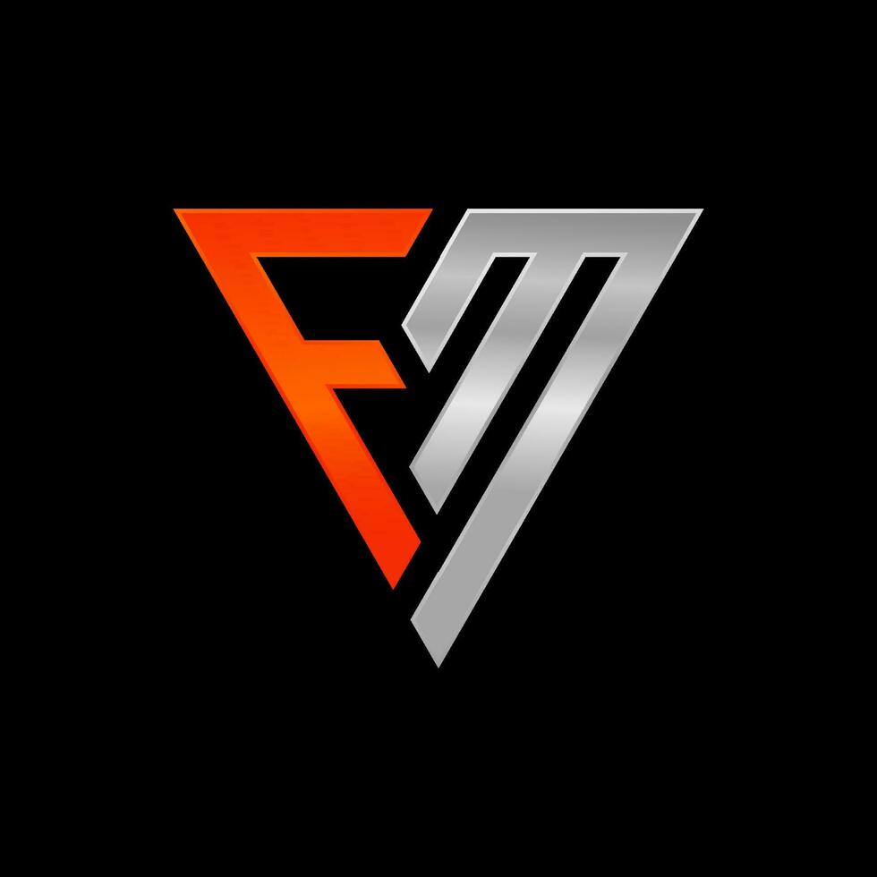 fm logotyp ikon vektor design illustration