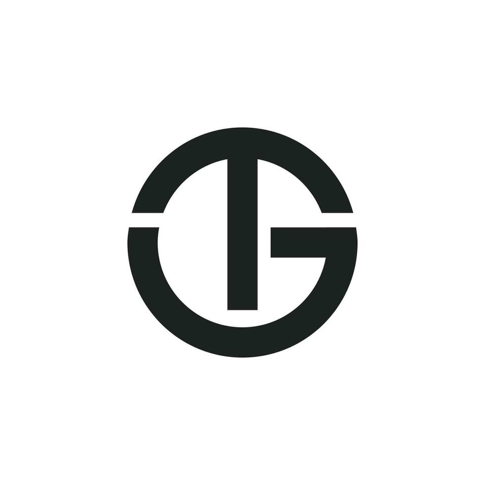 t g monogram logotyp vektor design illustration