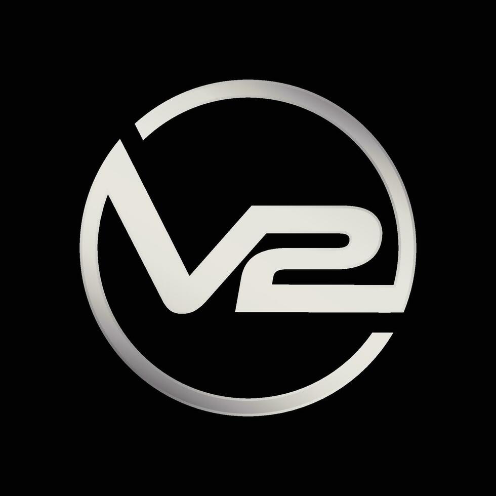 v 2 monogram, logotyp ikon vektor design illustration