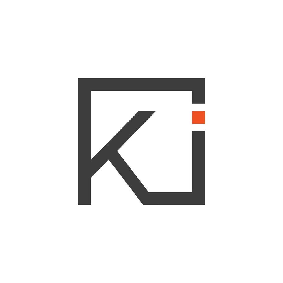 k ich Monogramm Logo Vektor Design Illustration