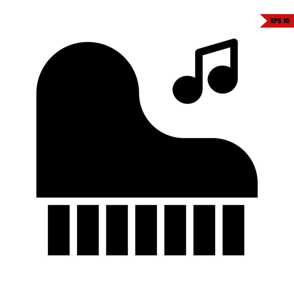 Klavier Musik- mit Musik- Glyphe Symbol vektor