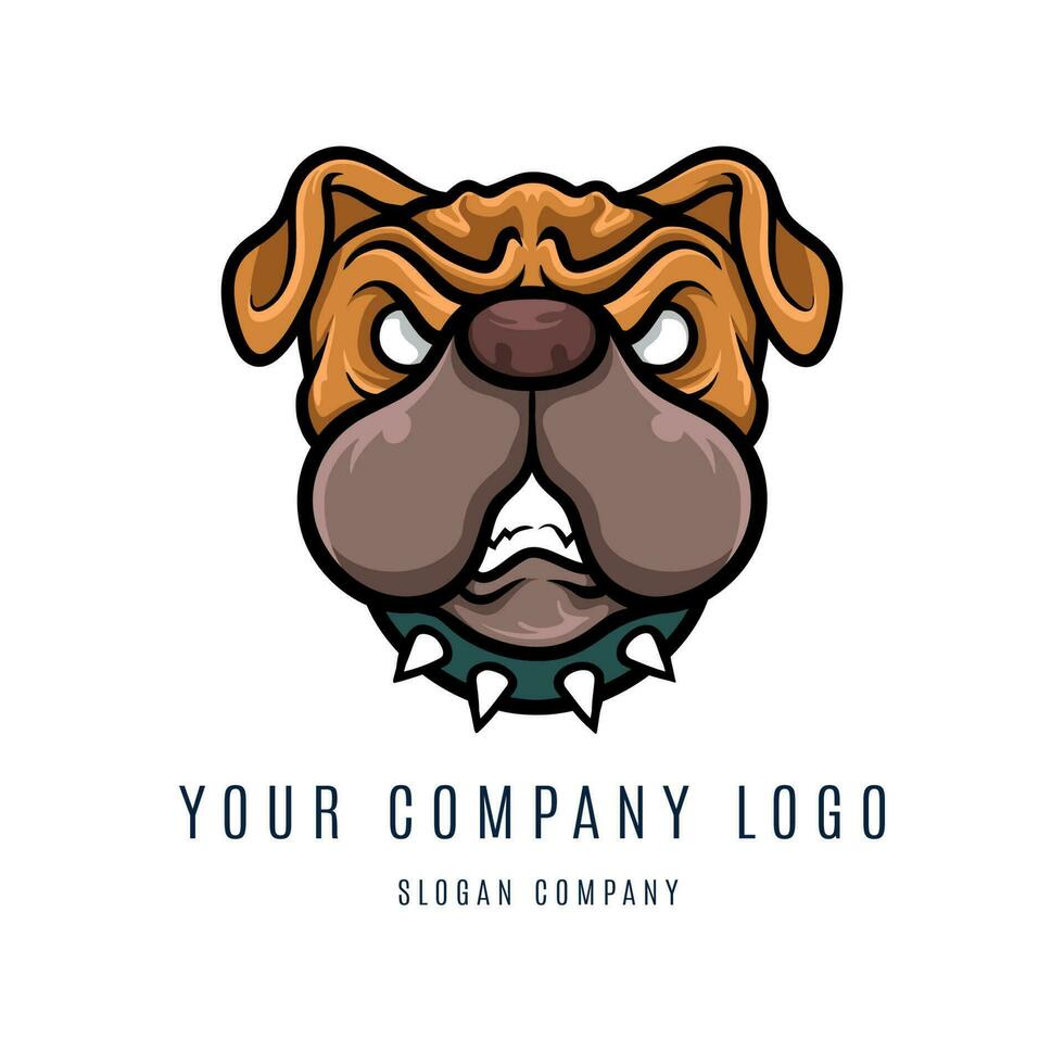 arg djur- buldog minimalistisk logotyp vektor