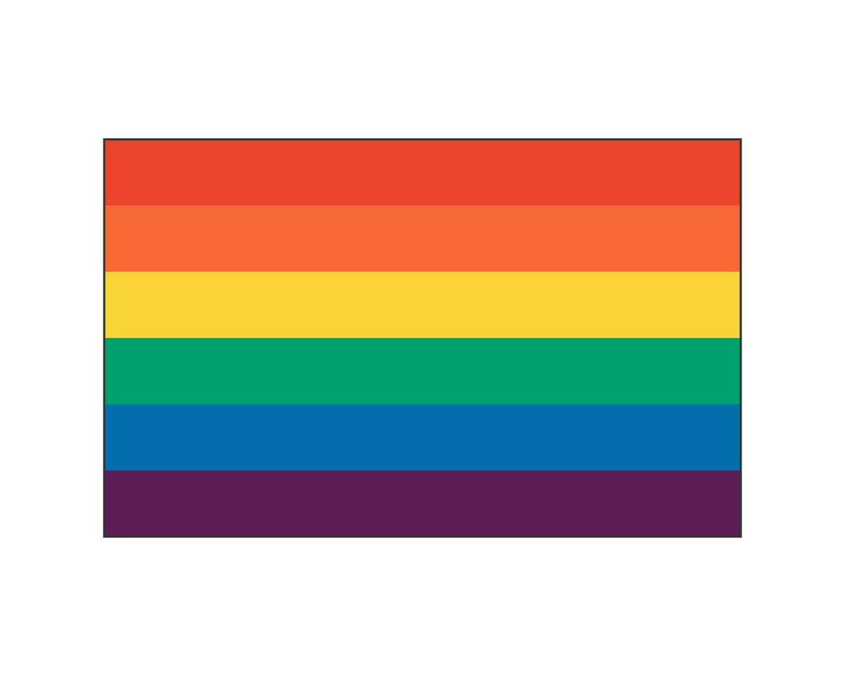 Regenbogen farbig Flagge. lgbt Bewegung. Sexual- Minderheiten Symbol. Schwule und Lesben Toleranz. Homosexualität Stolz bunt Vektor eps Illustration