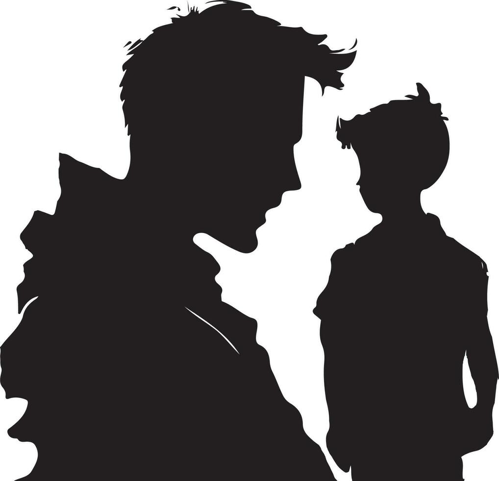 Vater und Sohn Silhouette tätowieren Design Idee Vektor Datei