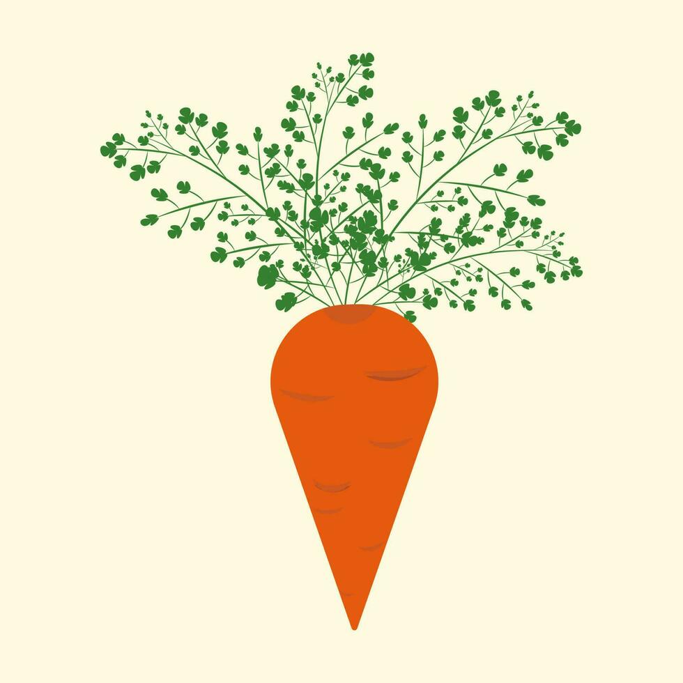 Karikatur Orange Karotte. Gemüse Vektor Illustration.